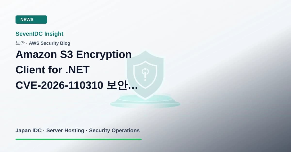 AWS Security Blog, Amazon S3 Encryption Client for .NET, CVE-2026-110310 관련 기술 이미지