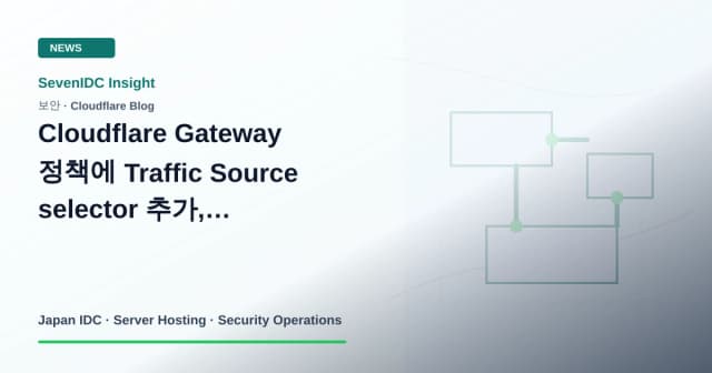 Cloudflare Gateway, Cloudflare One, Traffic Source selector 관련 기술 이미지