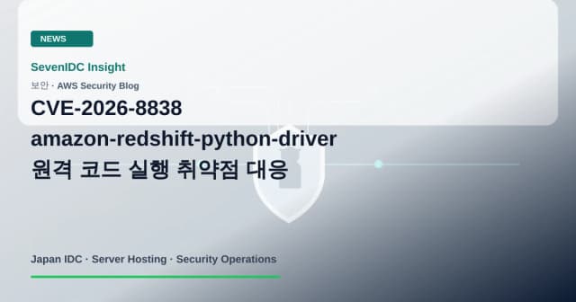 CVE-2026-8838, amazon-redshift-python-driver, Amazon Redshift 관련 기술 이미지