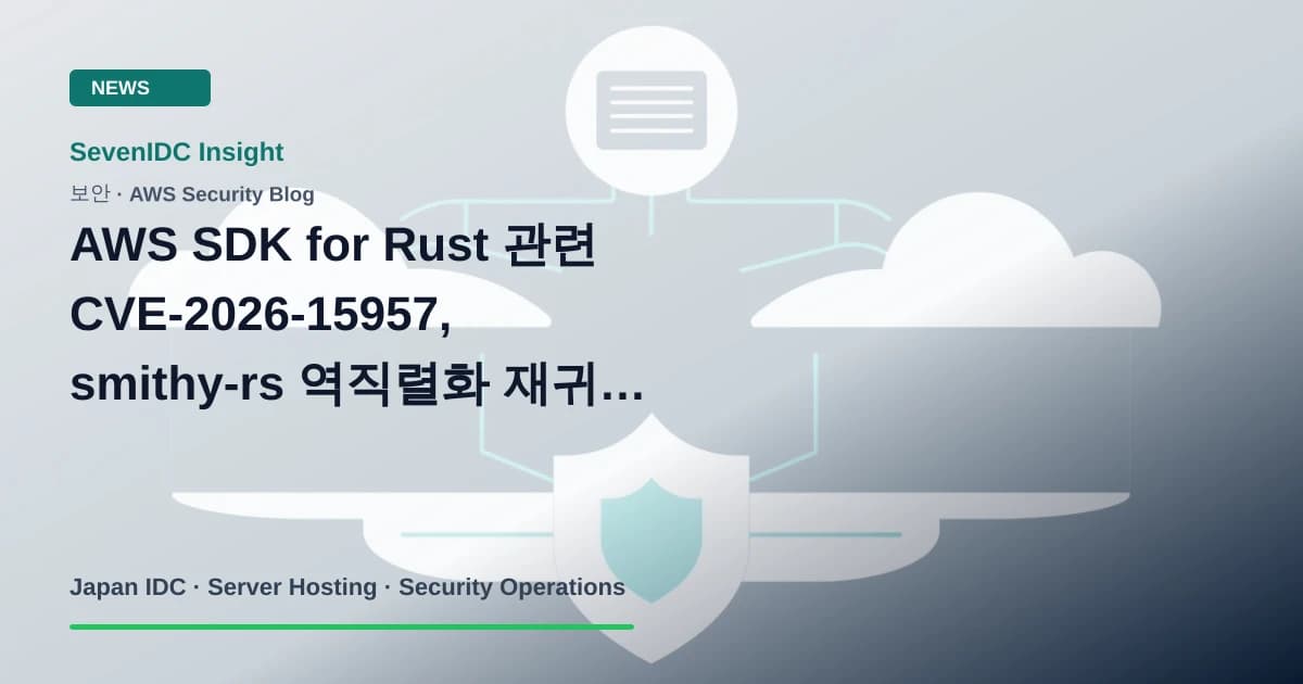 AWS Security Blog, CVE-2026-15957, smithy-rs 관련 기술 이미지