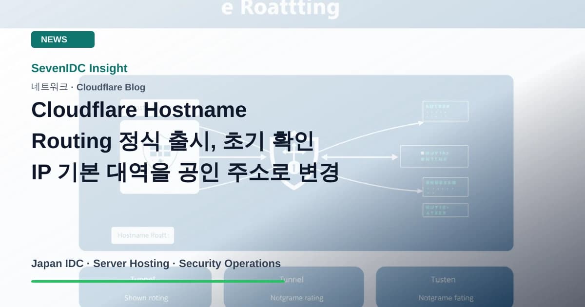 Cloudflare, Hostname routing, Cloudflare Tunnel 관련 기술 이미지