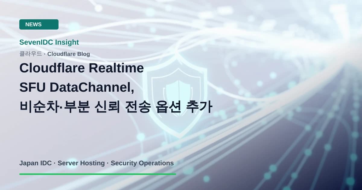 Cloudflare, Realtime SFU, DataChannel 관련 기술 이미지