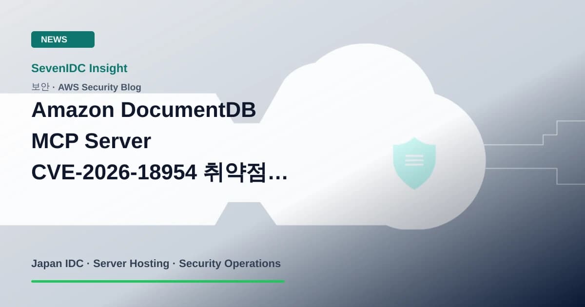 AWS Security Blog, Amazon DocumentDB MCP Server, CVE-2026-18954 관련 기술 이미지
