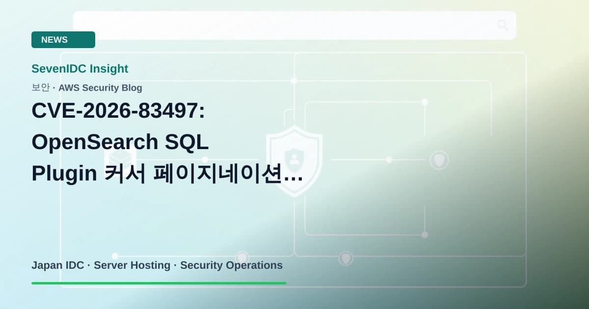 CVE-2026-83497, OpenSearch SQL Plugin, Amazon OpenSearch Service 관련 기술 이미지