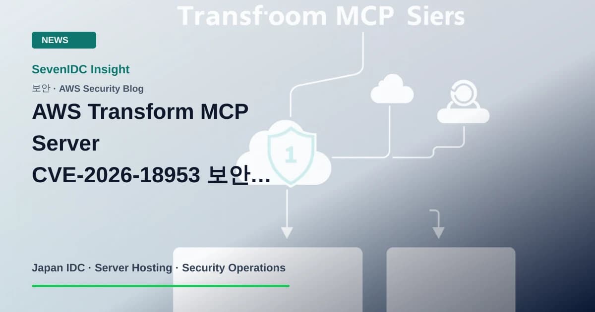 AWS Transform MCP Server, CVE-2026-18953, awslabs.aws-transform-mcp-server 관련 기술 이미지