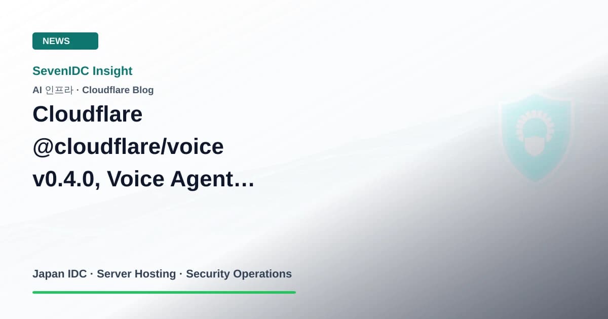 Cloudflare, @cloudflare/voice, v0.4.0 관련 기술 이미지