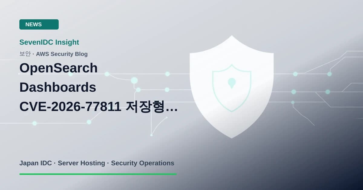 AWS Security Blog, CVE-2026-77811, OpenSearch Dashboards 관련 기술 이미지