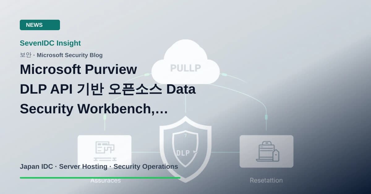 Microsoft Purview, DLP API, Data Security Workbench 관련 기술 이미지