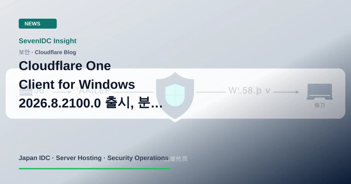 Cloudflare One Client, Cloudflare WARP, Windows 관련 기술 이미지