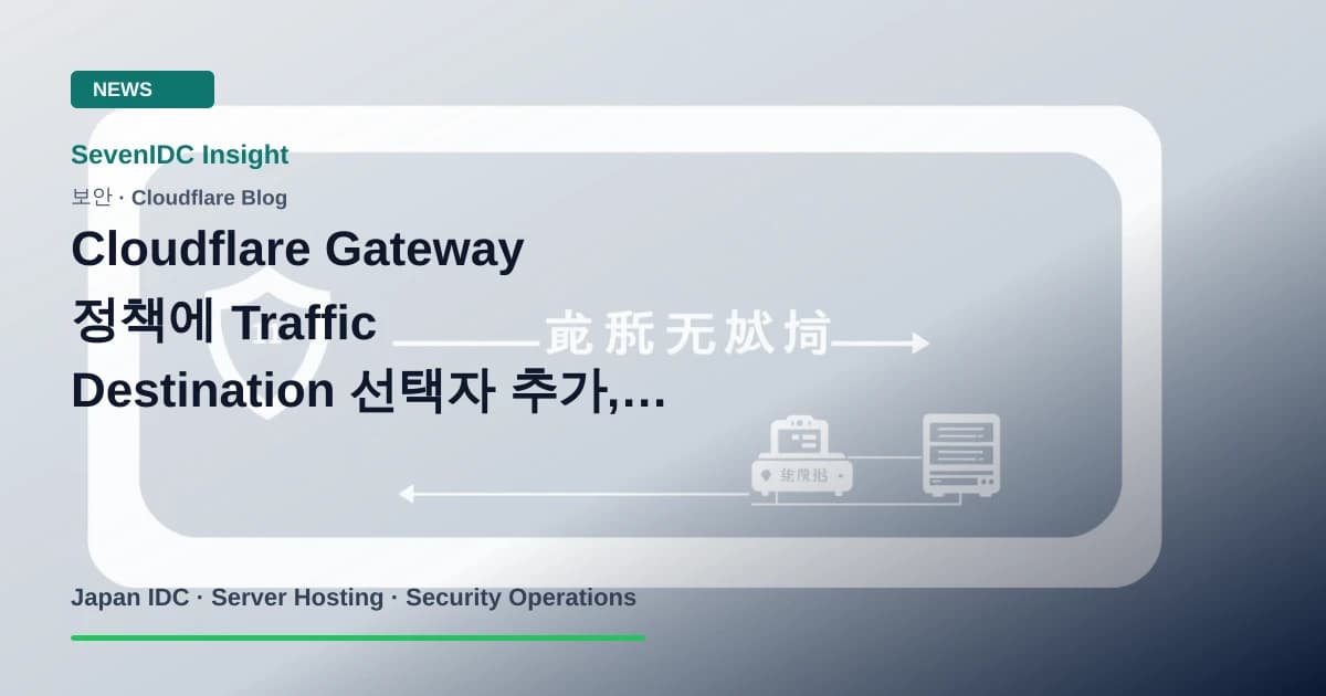 Cloudflare Gateway, Cloudflare One, Traffic Destination 관련 기술 이미지