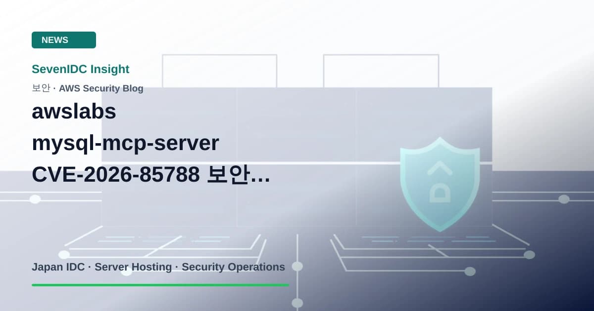 AWS Security Blog, CVE-2026-85788, awslabs mysql-mcp-server 관련 기술 이미지