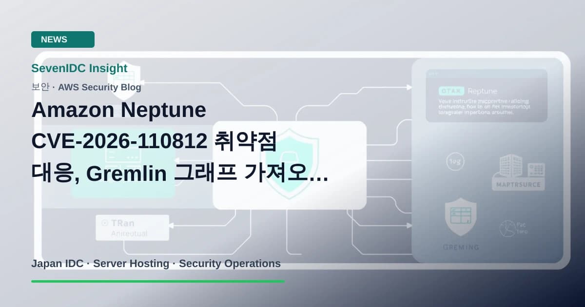 Amazon Neptune, CVE-2026-110812, Apache TinkerPop 관련 기술 이미지